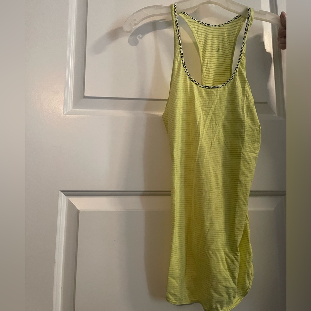 Lululemon Yellow Striped Tank